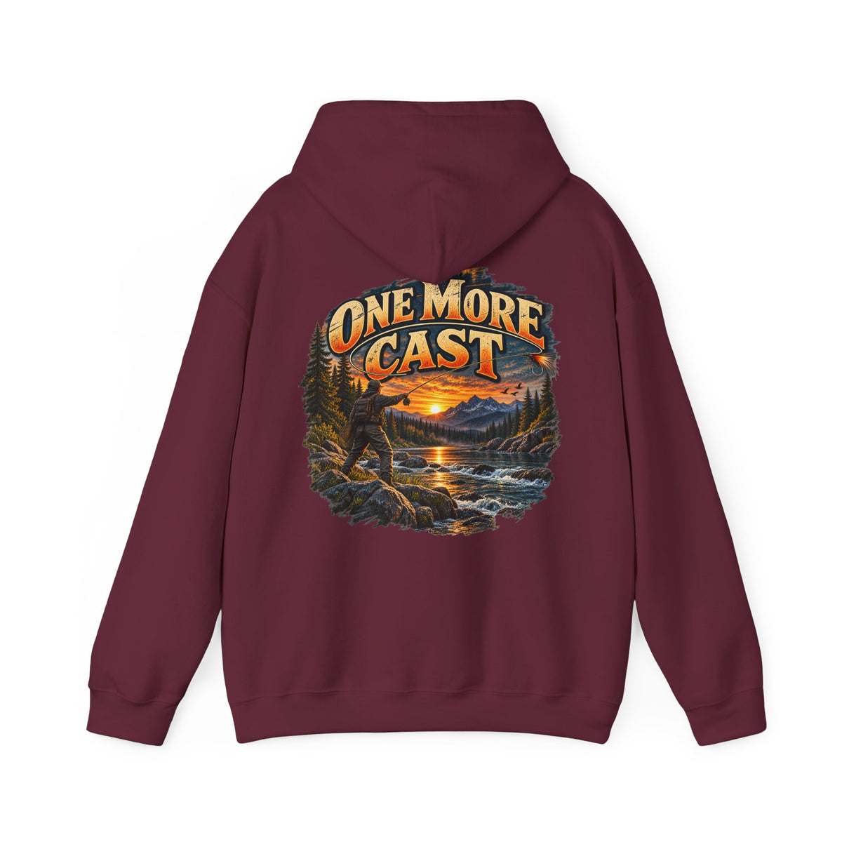 One More Cast Back Print Hoodie – Vintage Fishing Hoodie