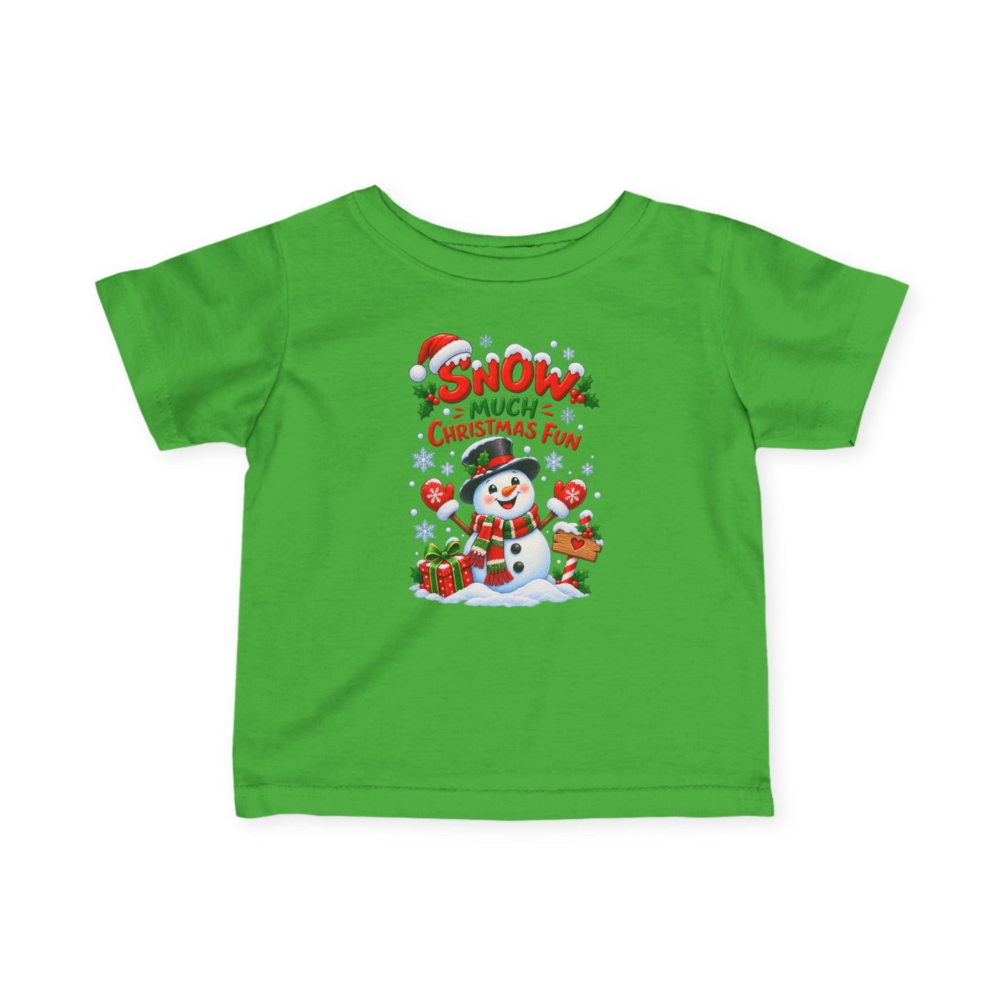 Snow Much Christmas Fun Infant Christmas T-Shirt – Snowman Tee