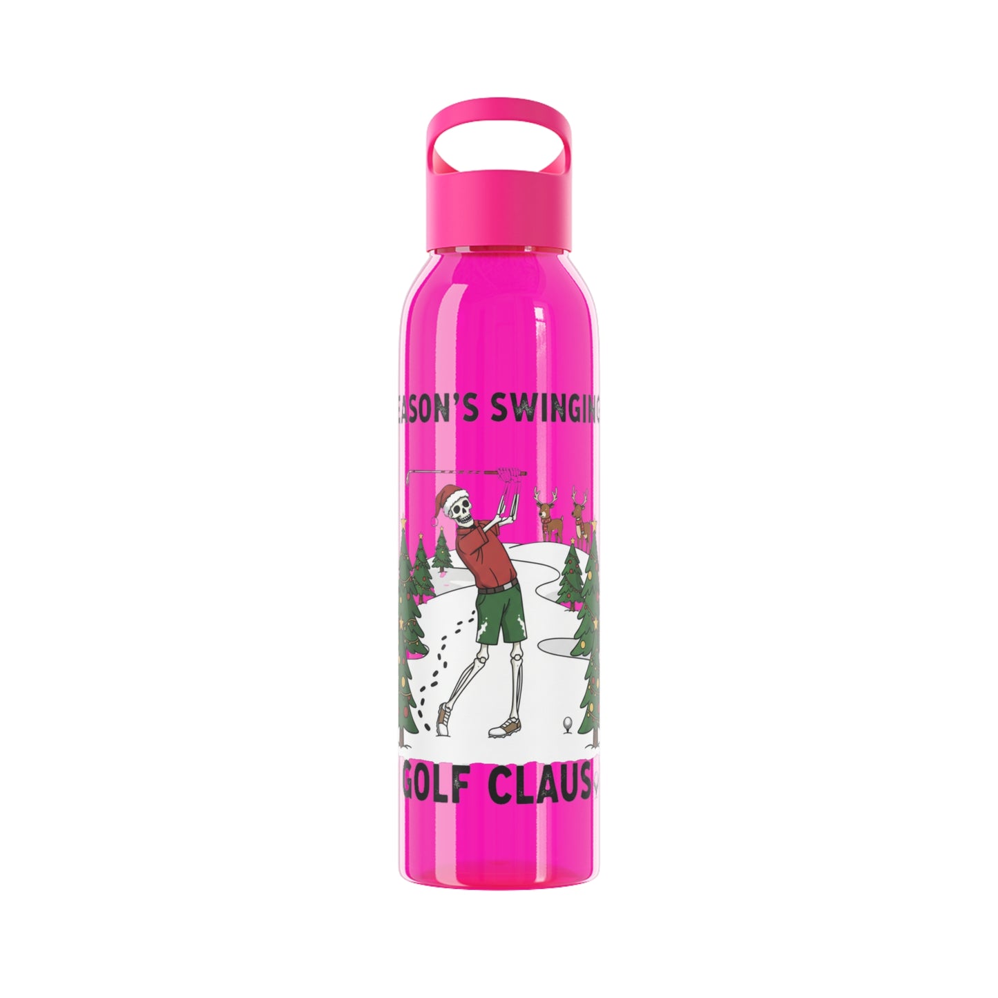 Golf Claus Christmas Golf Water Bottle – Season’s Swinging