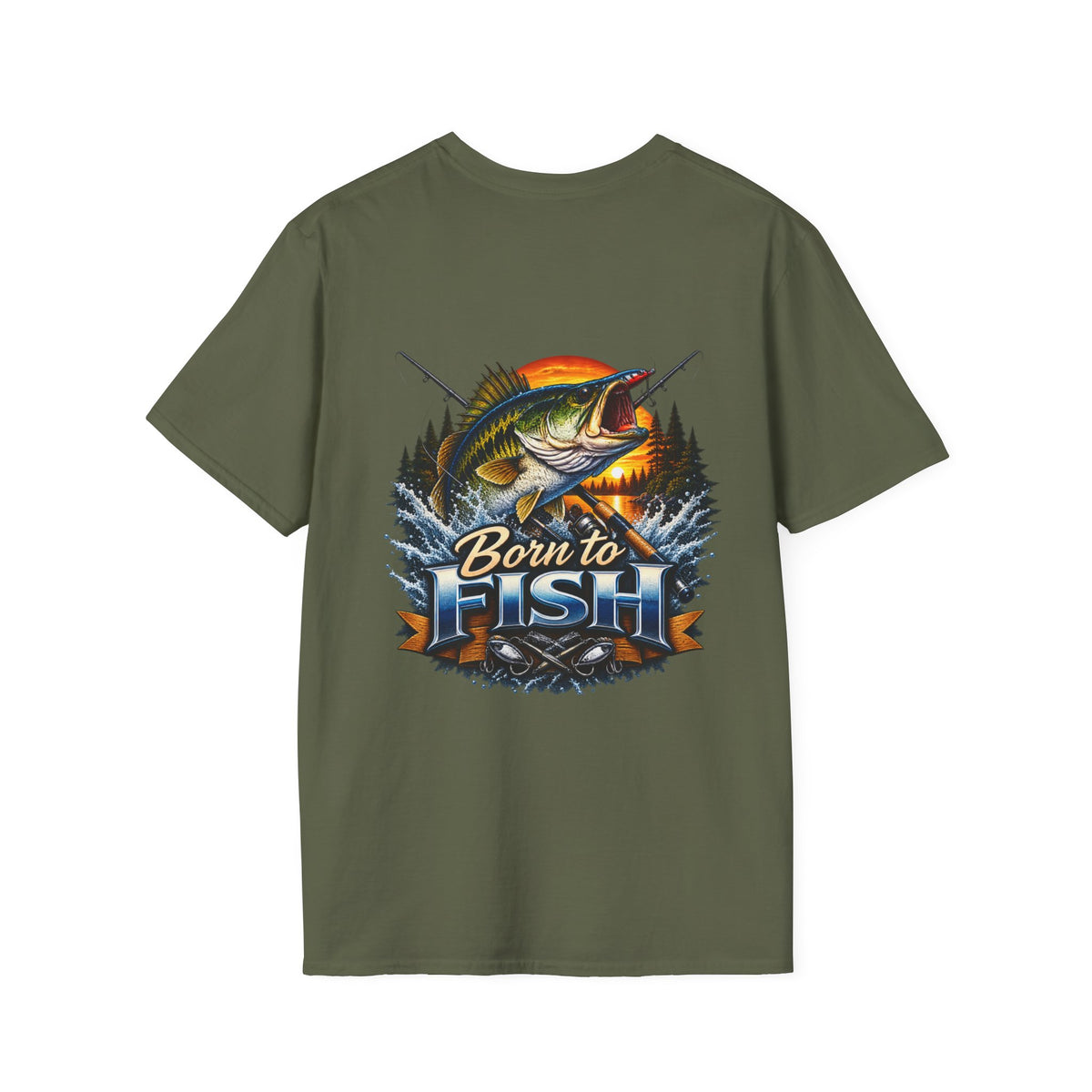 Born to Fish Back Print T-Shirt – Angler Fishing Graphic Tee