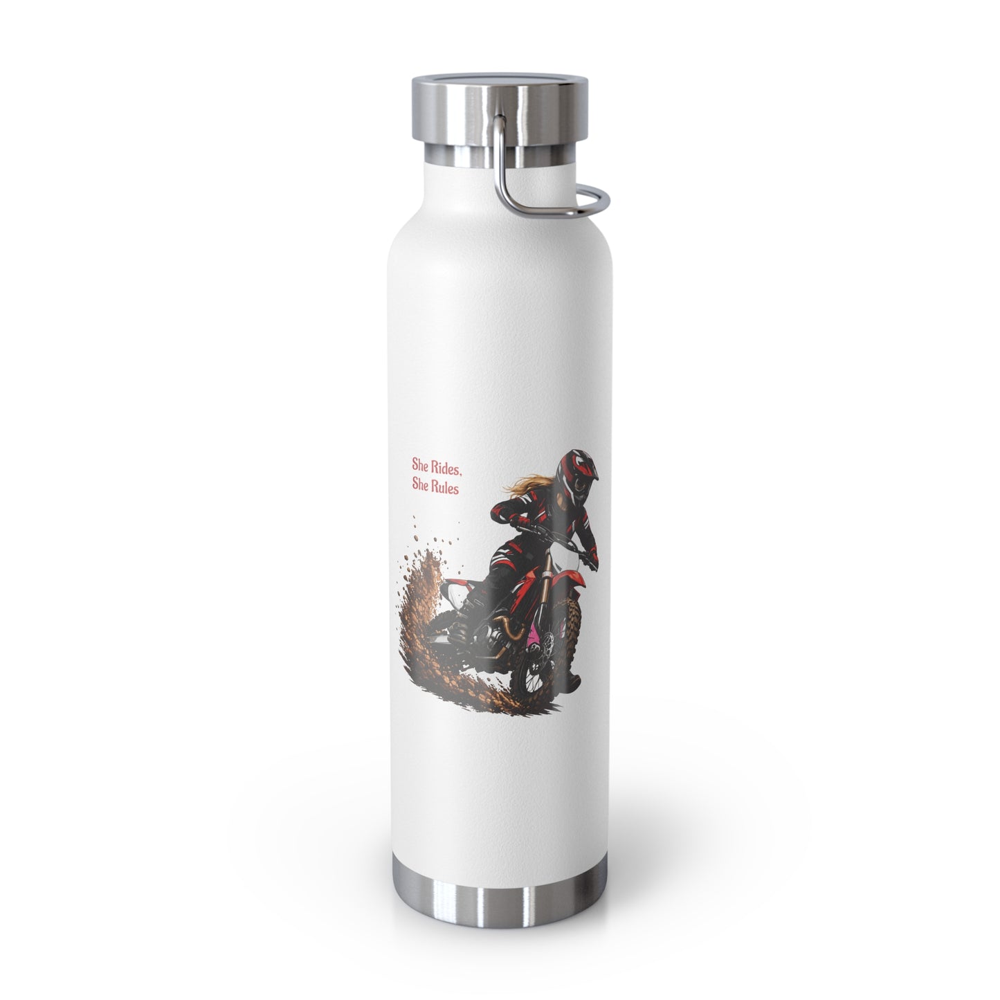 She Rides She Rules Motocross Insulated Flask