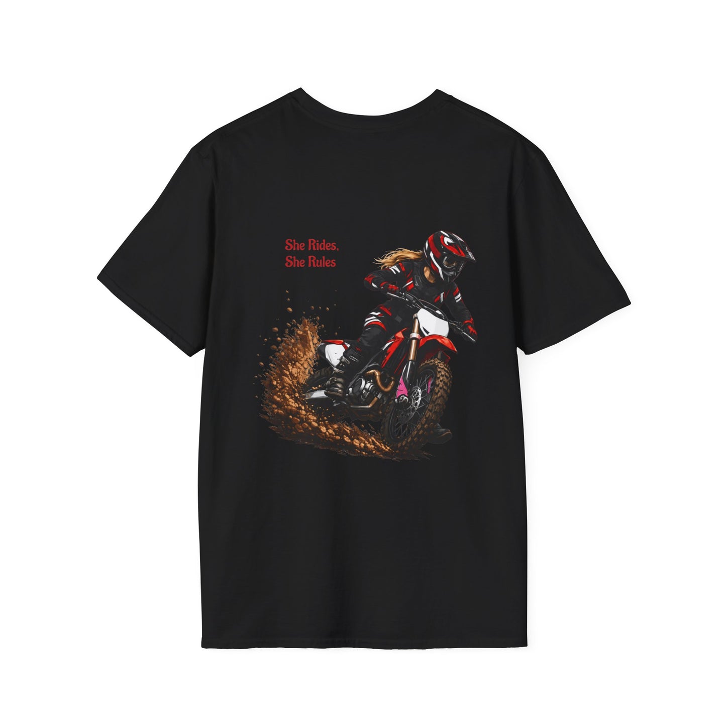 She Rides, She Rules Dirt Bike T-Shirt