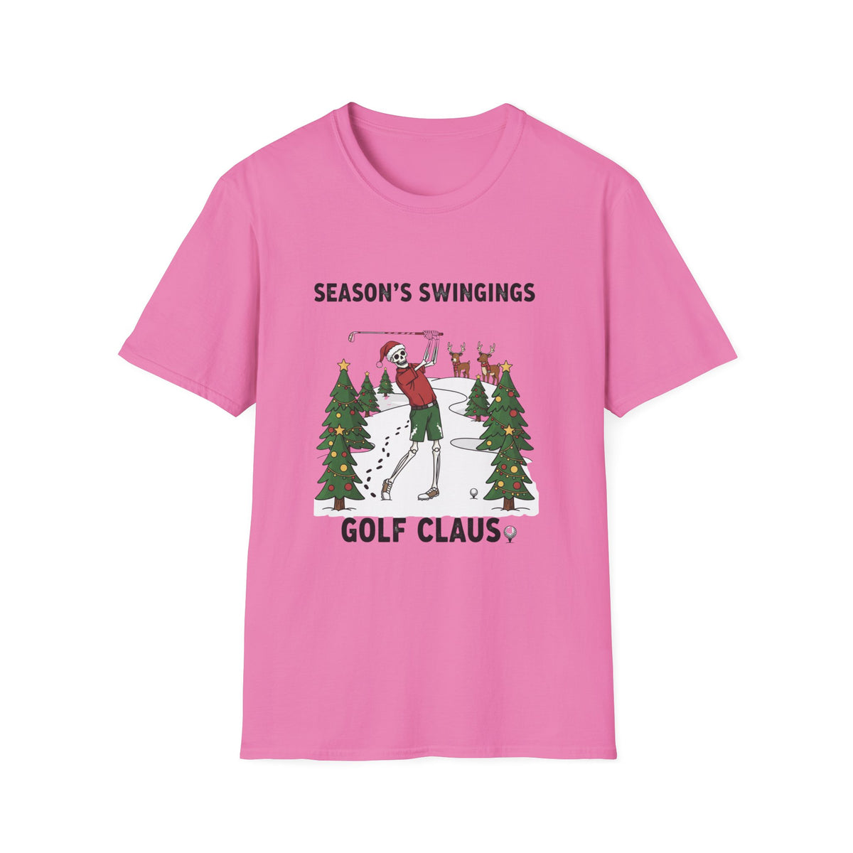 Golf Claus Christmas T-Shirt – Seasons Swingings Golf Tee