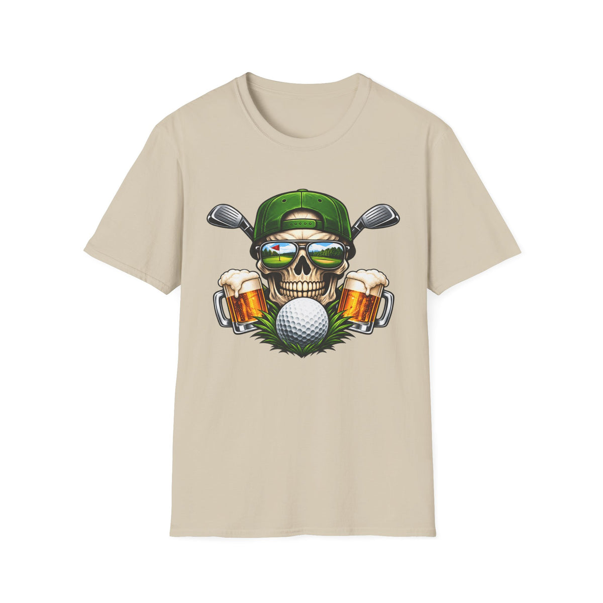 Fairways & Cold Beers Golf Skull T-Shirt