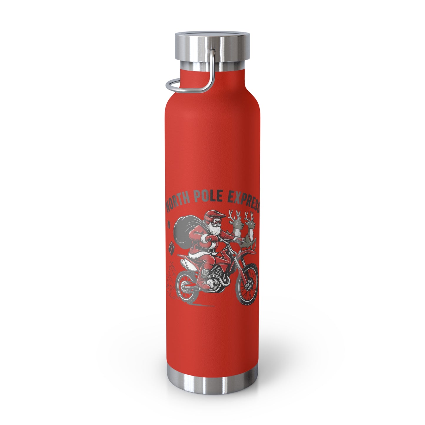 North Pole Express Motocross Christmas Insulated Flask