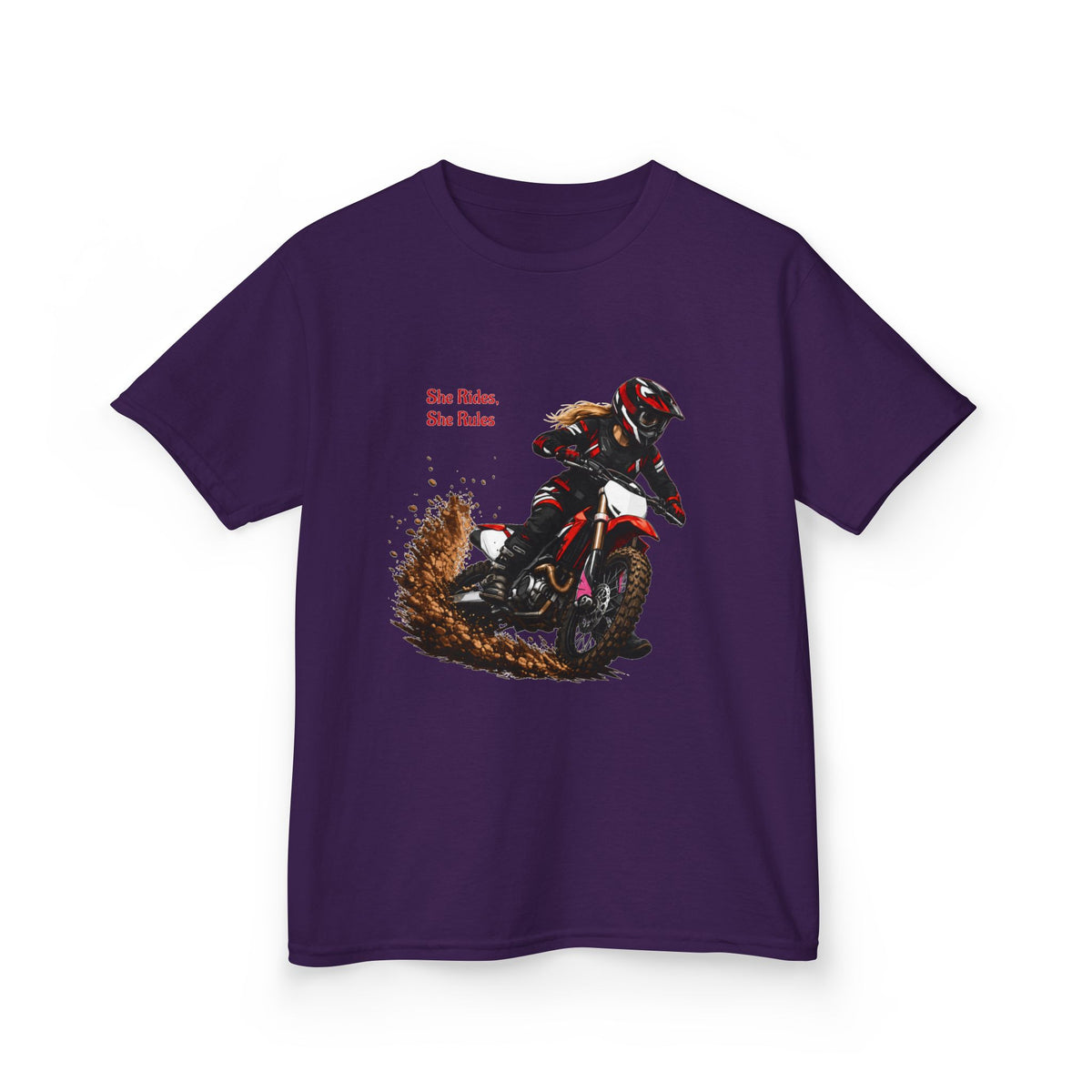 She Rides She Rules Youth T-Shirt – Girls Motocross Tee