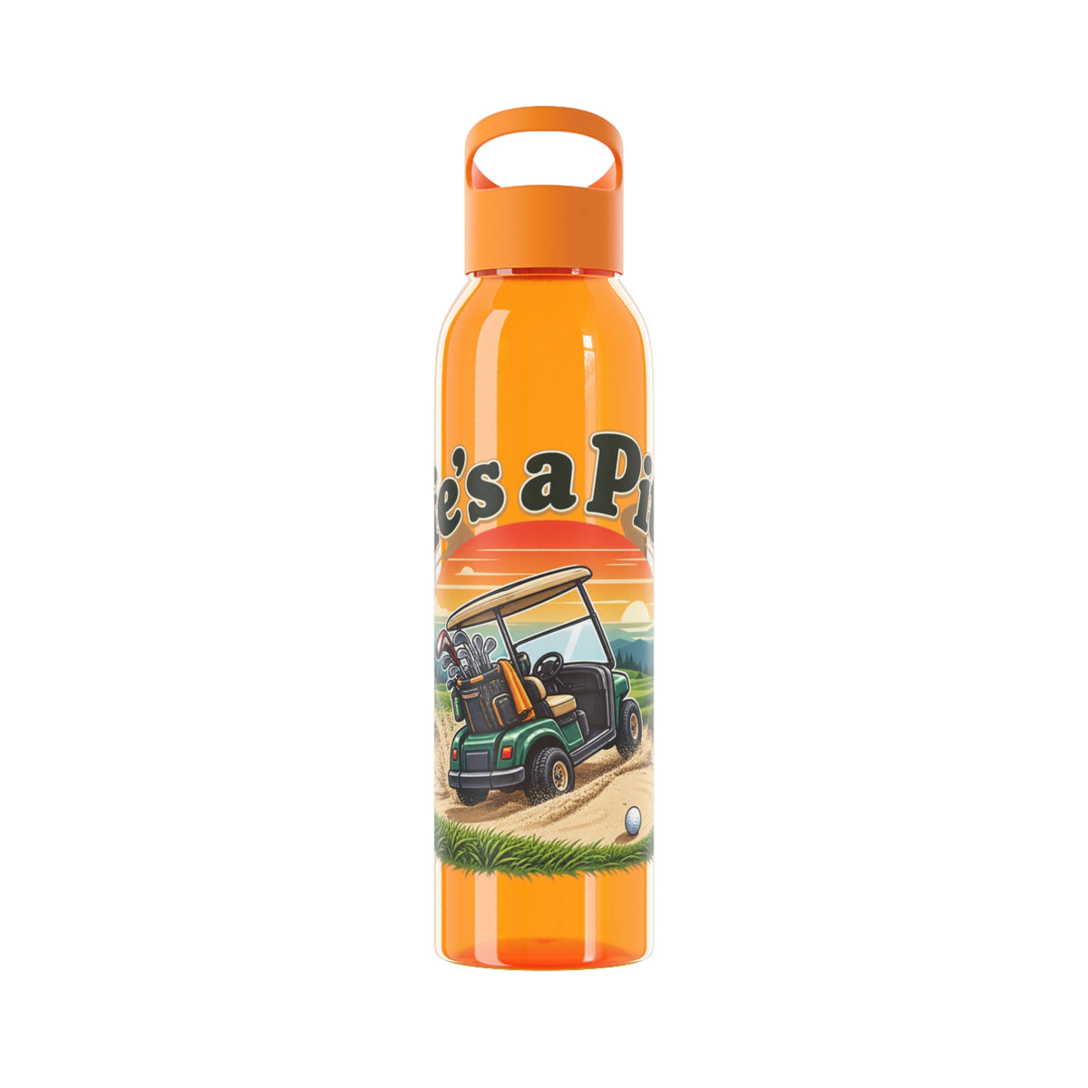 Life’s a Pitch Golf Water Bottle – Golf Cart Design
