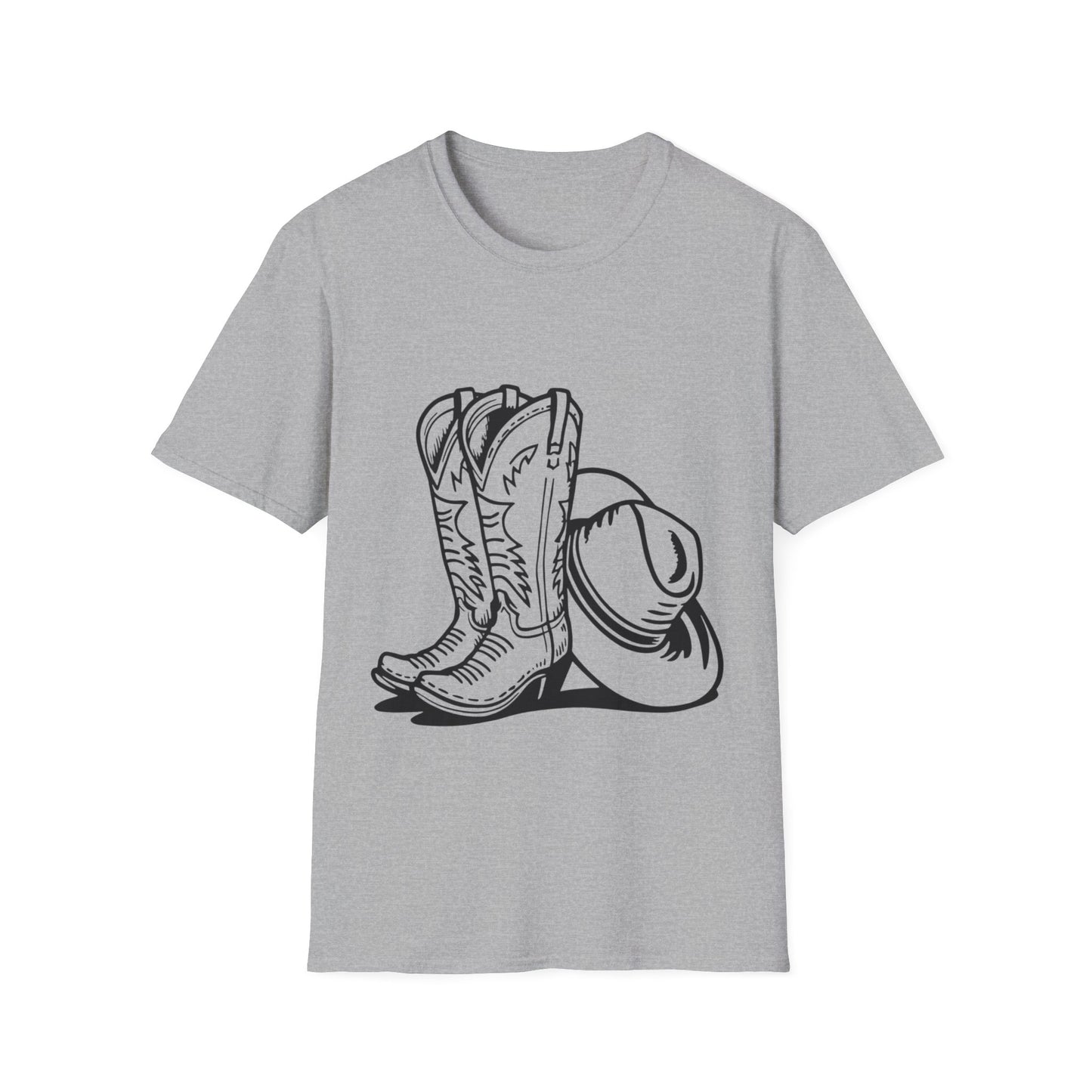 Cowboy Boots & Hat Unisex T-Shirt | Western Style Tee, Country Vibes Shirt, Rodeo Apparel, Gift for Cowboys, Casual Tee
