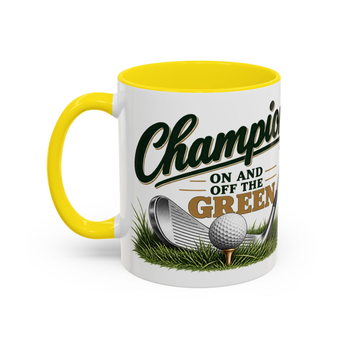 Golf Champion Accent Mug – Wraparound Golfer Design