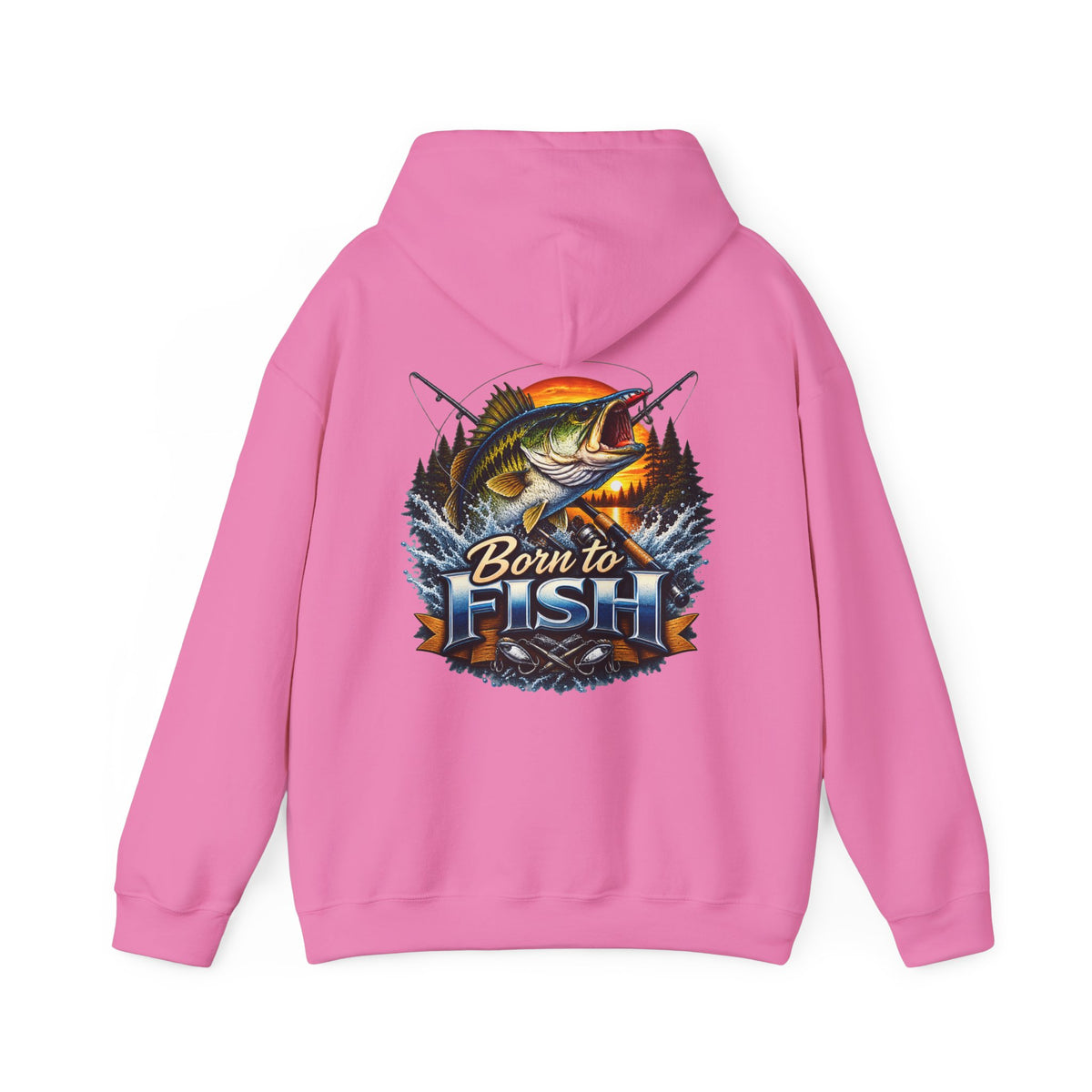 Born to Fish Back Print Hoodie – Fishing Graphic Hoodie