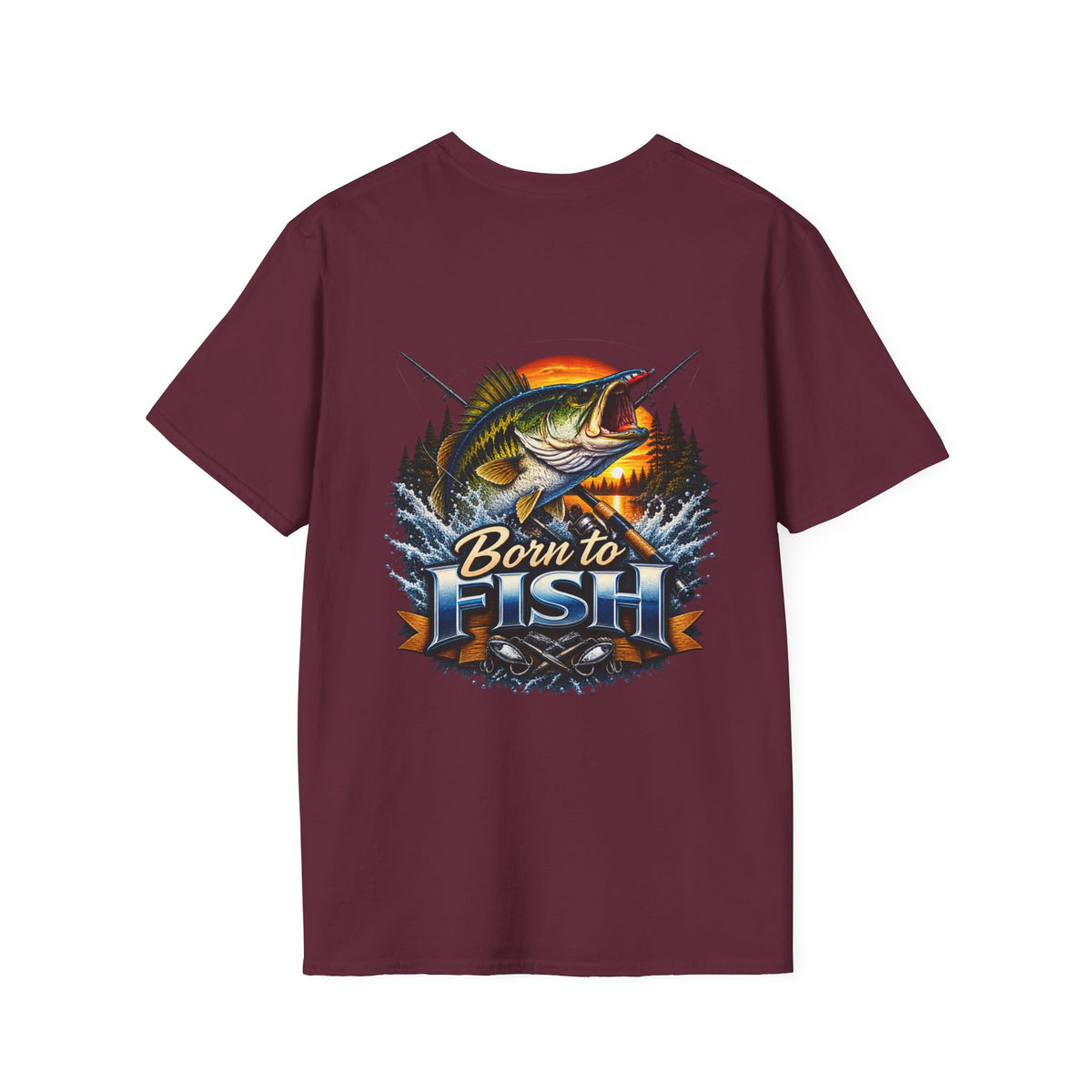 Born to Fish Back Print T-Shirt – Angler Fishing Graphic Tee