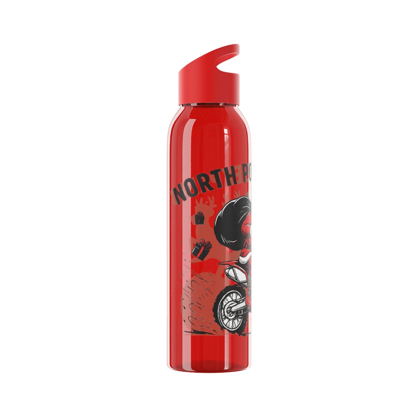 North Pole Express Motocross Christmas Water Bottle