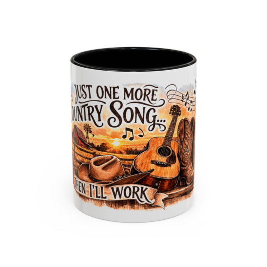 Country Music Coffee Mug  Just One More Country Song Accent Mug (11oz)