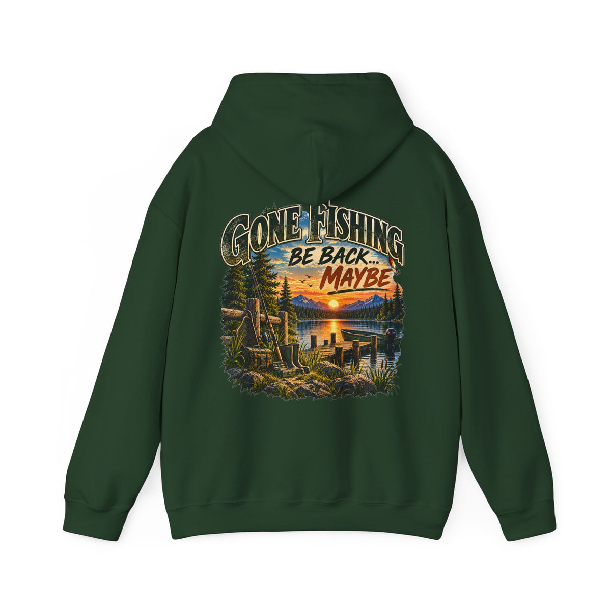Gone Fishing, Be Back… Maybe Back Print Hoodie – Vintage Fishing Hoodie