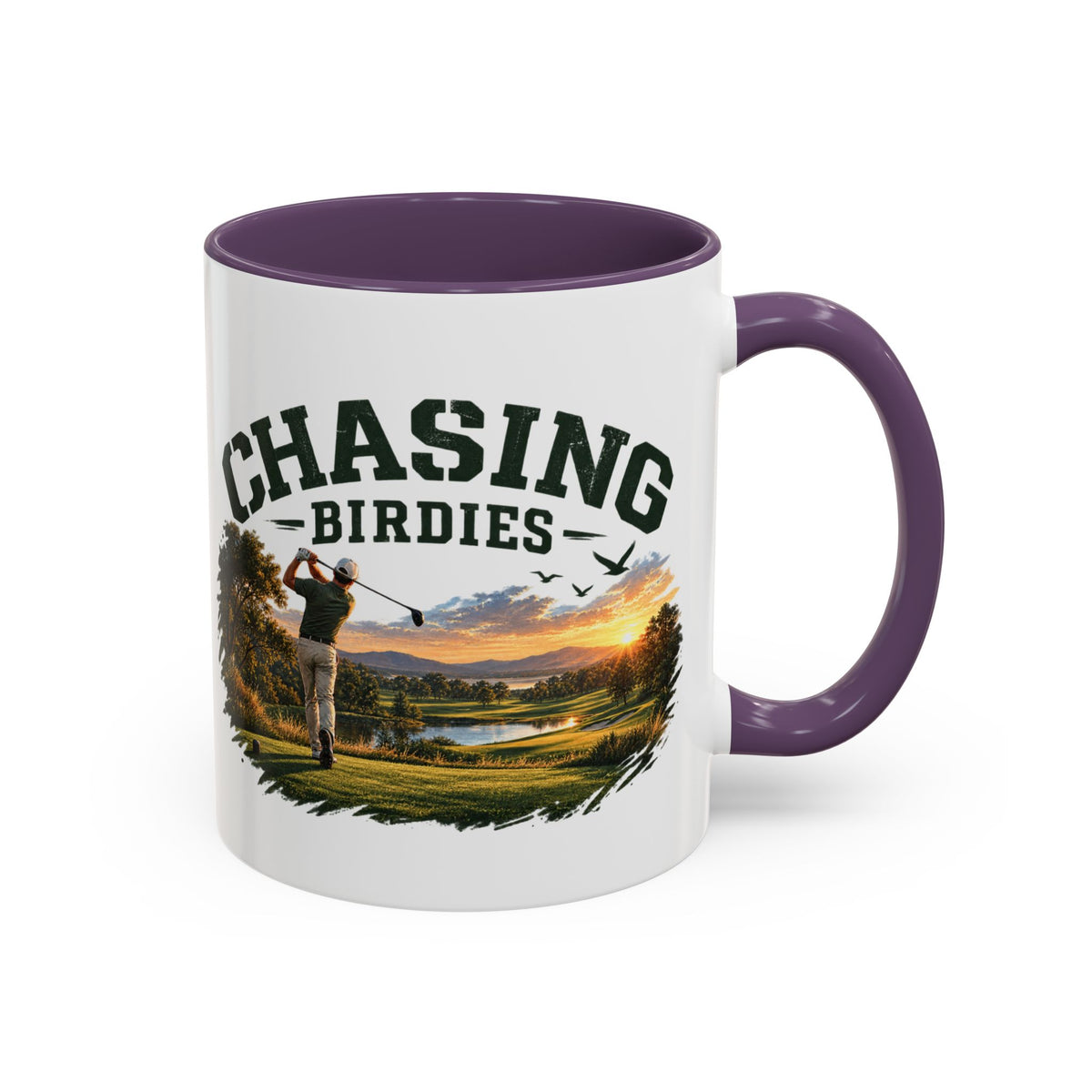 Chasing Birdies Golf Accent Mug – Golfer Coffee Mug