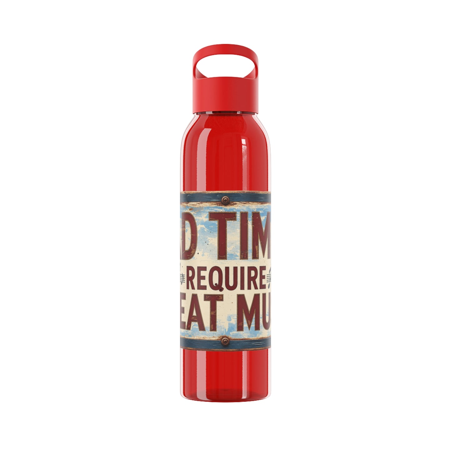Bad Times Require Great Music Water Bottle | Reusable Sports Bottle | Vintage Music Lover Drink Bottle | Wrap Around Graphic Bottle