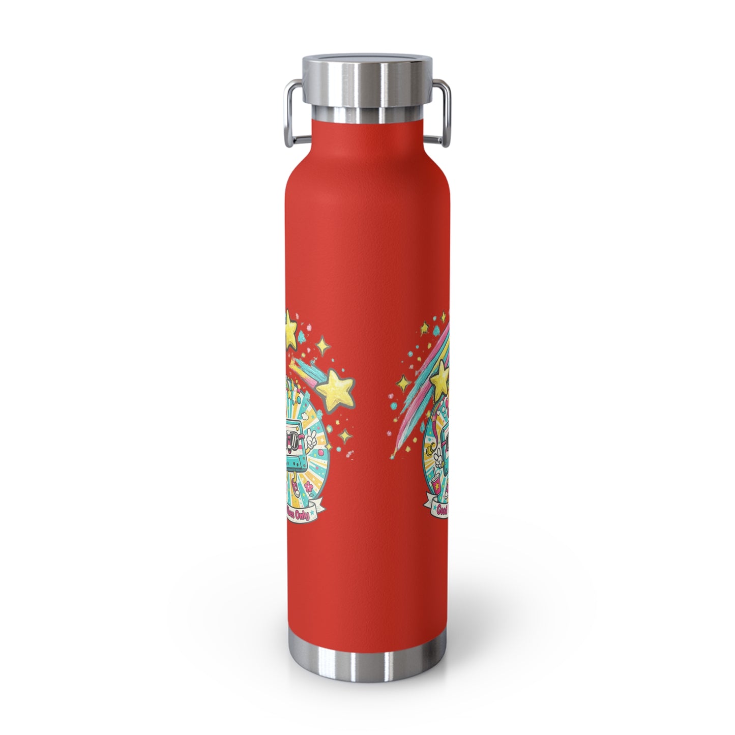 Retro Good Vibes Only Insulated Flask | Colourful Retro Travel Bottle | Stainless Steel Drinks Bottle | 80s & 90s Inspired