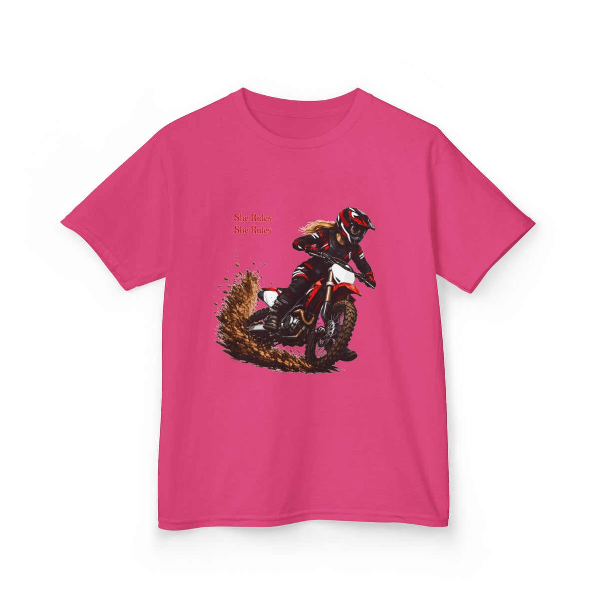 She Rides She Rules Youth T-Shirt – Girls Motocross Tee