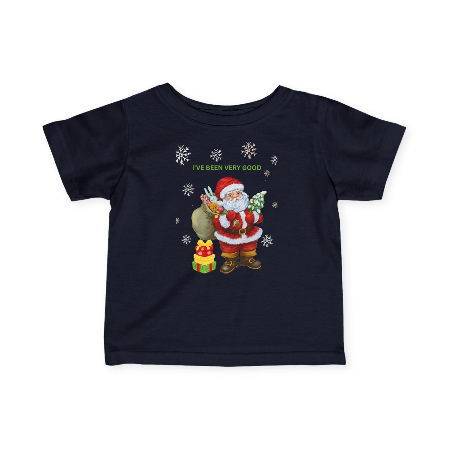Weihnachtsmann 'Ich war sehr brav' Baby T-Shirt, Weihnachts-Baby-Shirt, Lustige Feiertagskleidung, Süßes Saison-Outfit, Erstes Weihnachtsgeschenk