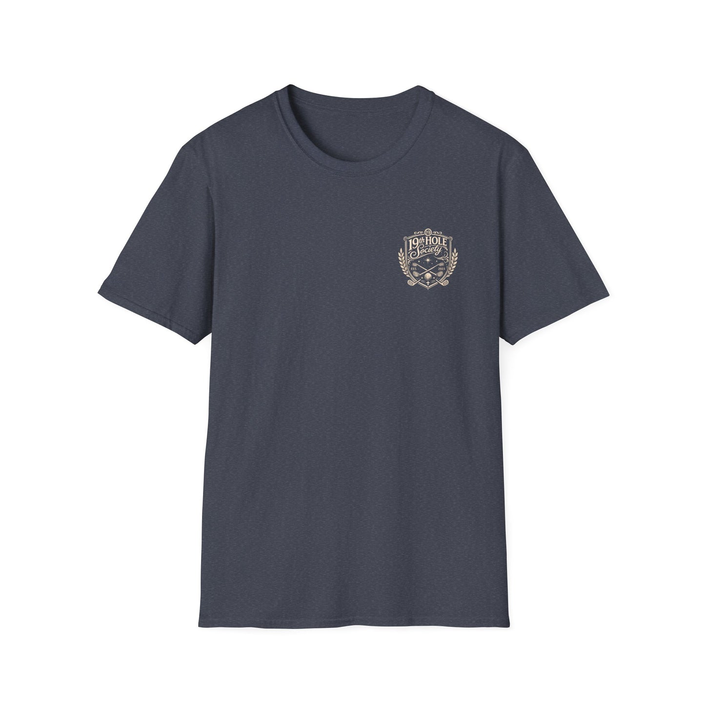19th Hole Society Golf T-Shirt | Vintage Crest Golf Tee | Premium Clubhouse Style