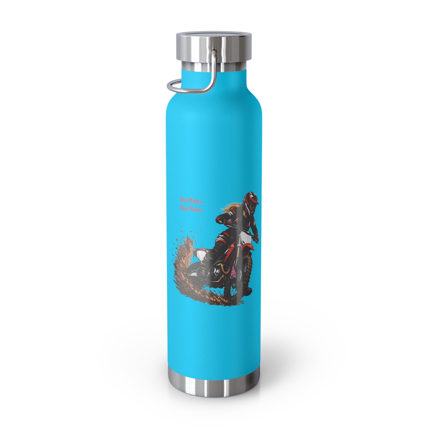 She Rides She Rules Motocross Insulated Flask
