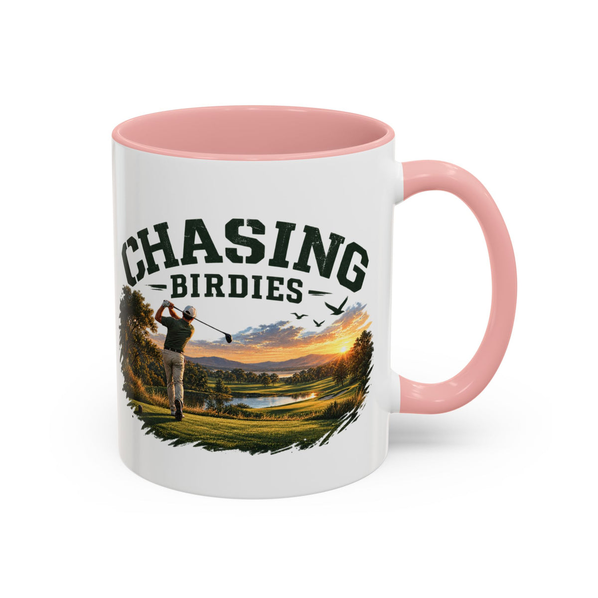 Chasing Birdies Golf Accent Mug – Golfer Coffee Mug