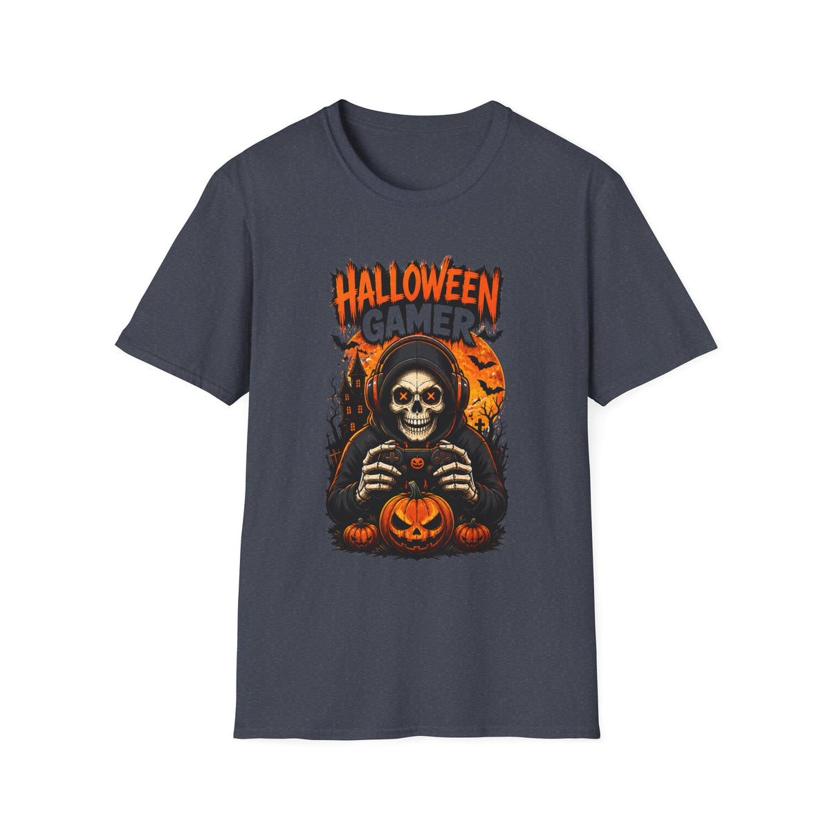Halloween Gamer T-Shirt – Skull Gaming Halloween Tee