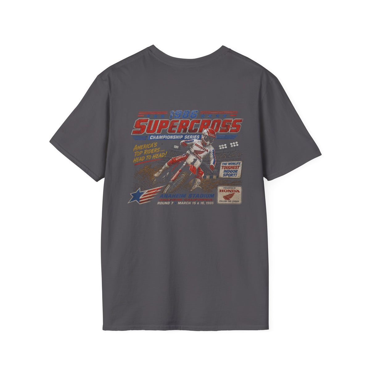 T-shirt de course de moto Supercross 1986