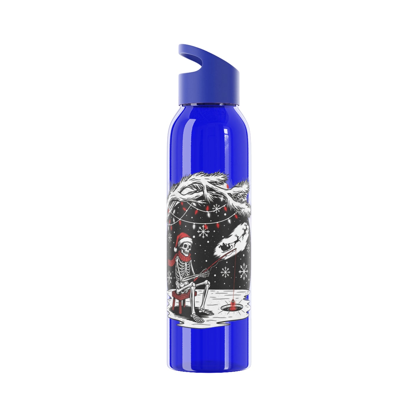 Merry Fishing Christmas Water Bottle – Skeleton Fishing Bottle