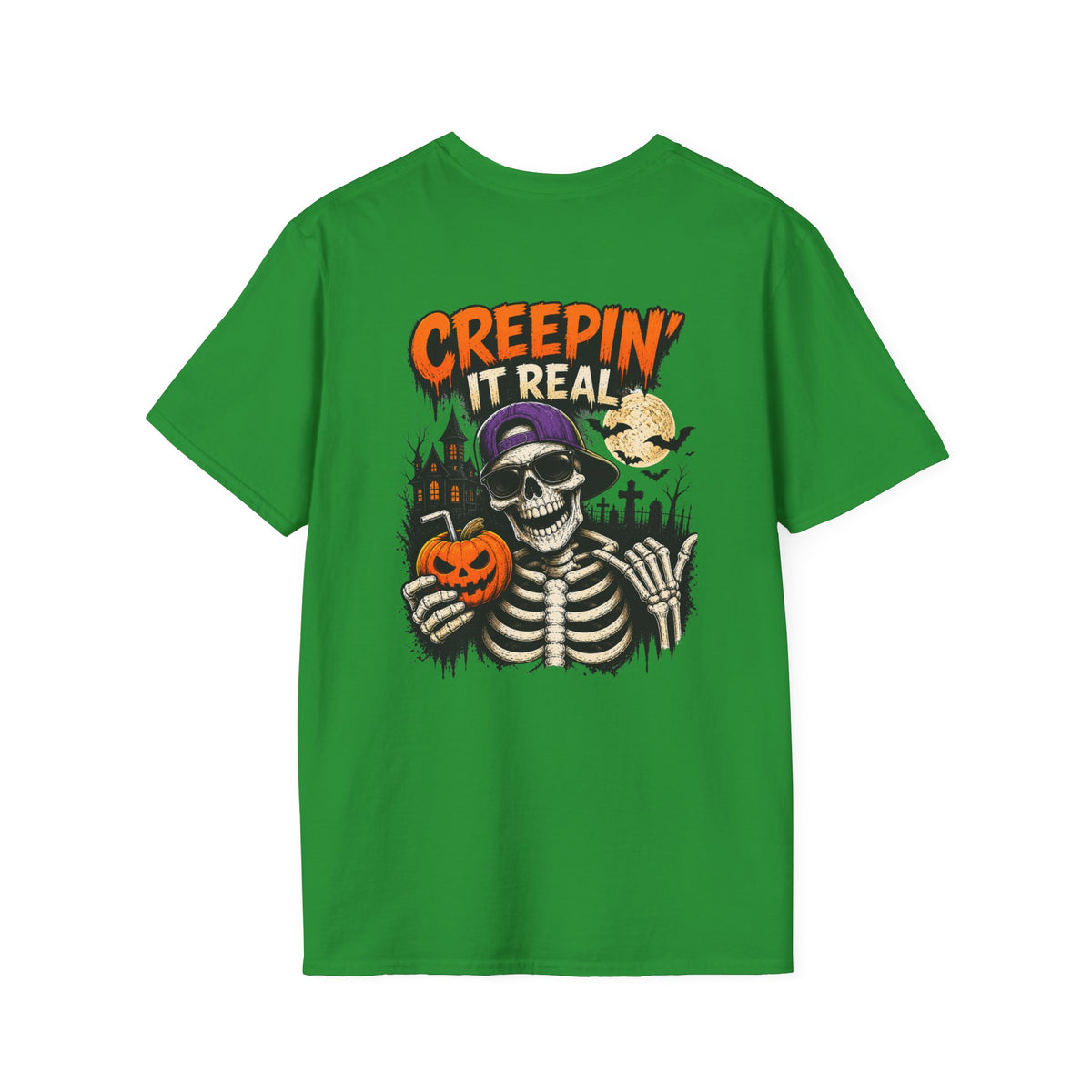 Creepin’ It Real Halloween T-Shirt – Skeleton Graphic Tee
