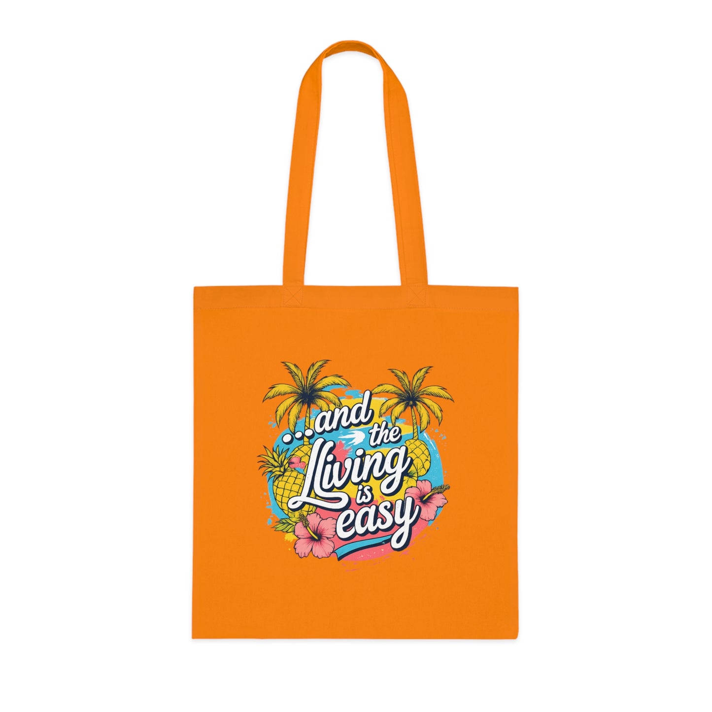 Easy Living Co. "...and the Living is Easy" Double-Sided Tote Bag | Tropical Cotton Shopper