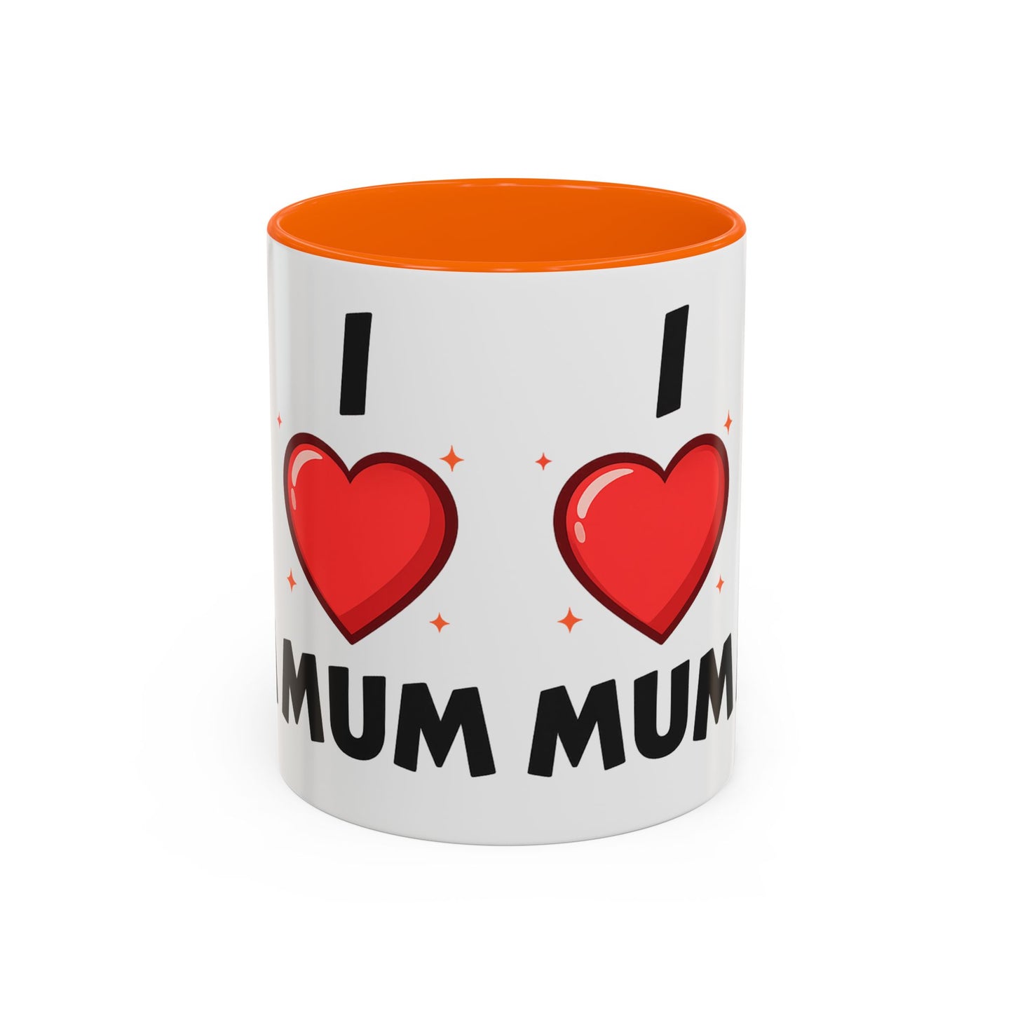 I Love Mum Accent Mug | Mother's Day Coffee Mug | Tea Mug Gift for Mum | Red Ceramic Mug | Gifts & Lifestyle
