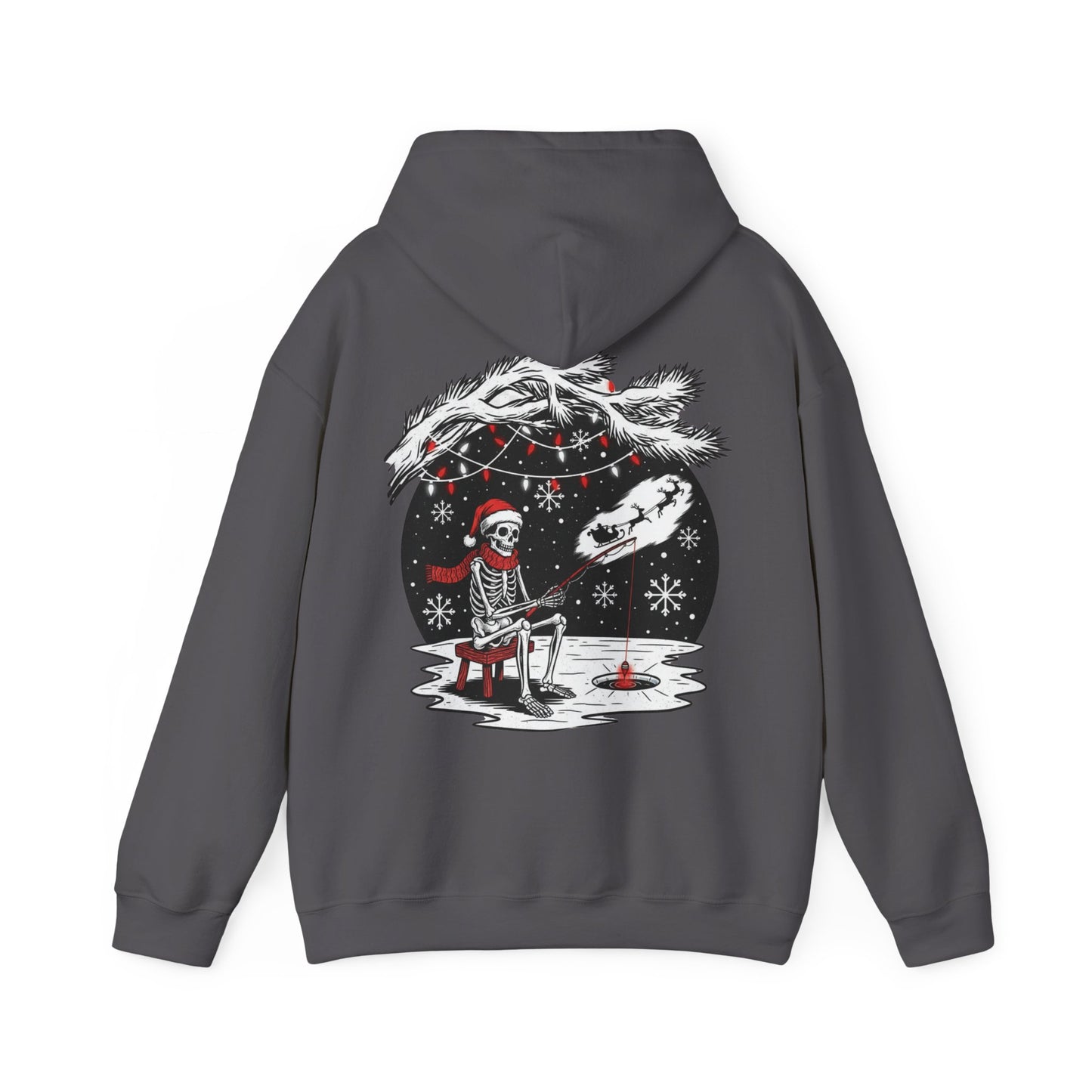Merry Fishing Christmas Hoodie – Skeleton Fisherman Festive Hoodie
