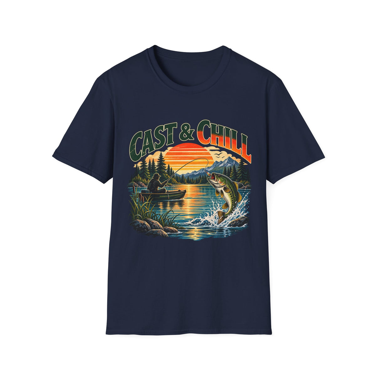 Cast & Chill Fishing T-Shirt – Vintage Angler Graphic Tee