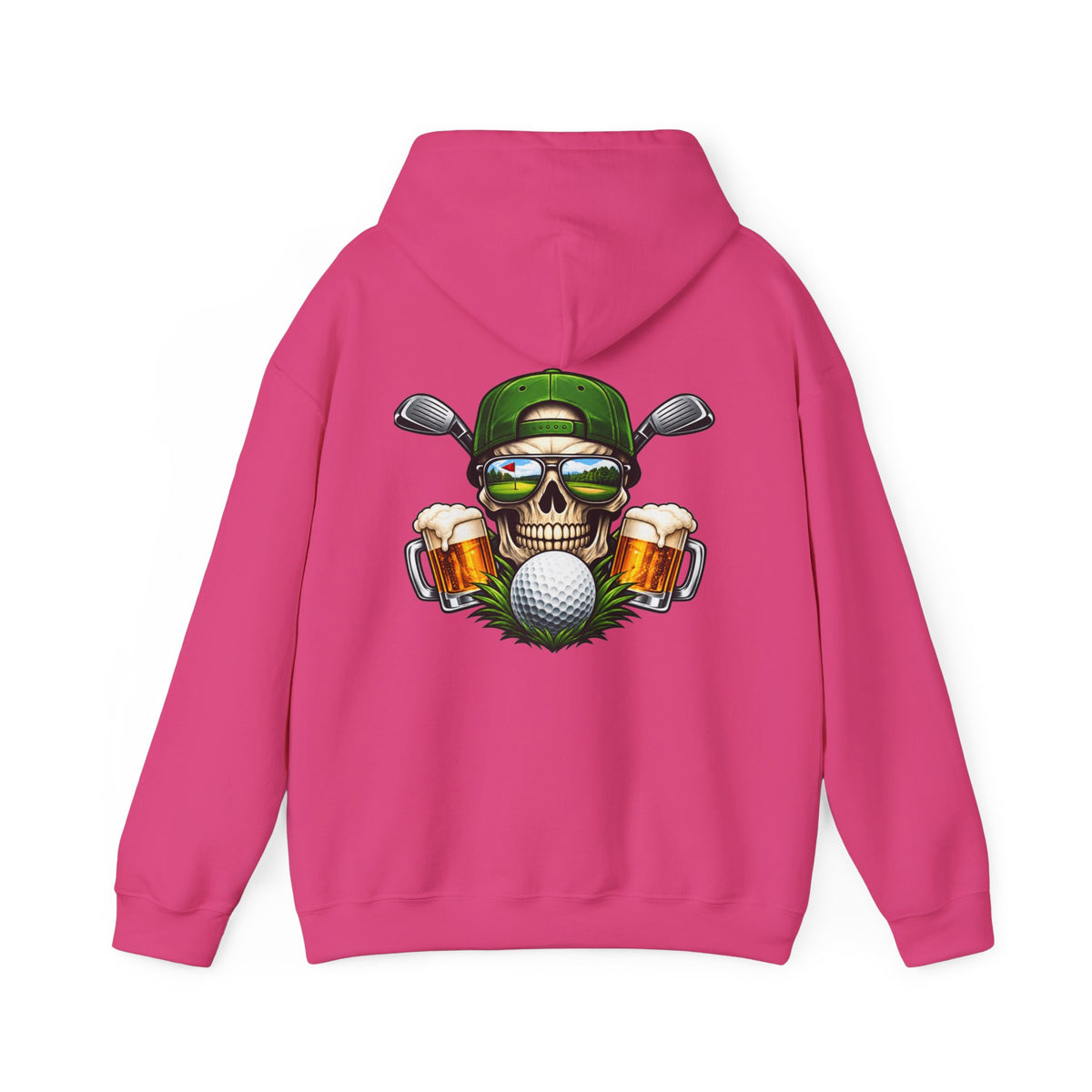 Golf Skull Kapuzenpullover Bier, Schläger & Ball Grafik Pullover