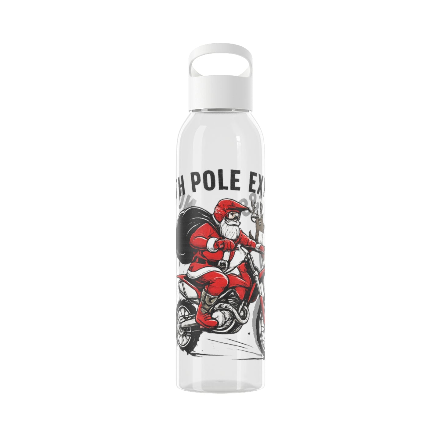 North Pole Express Motocross Christmas Water Bottle