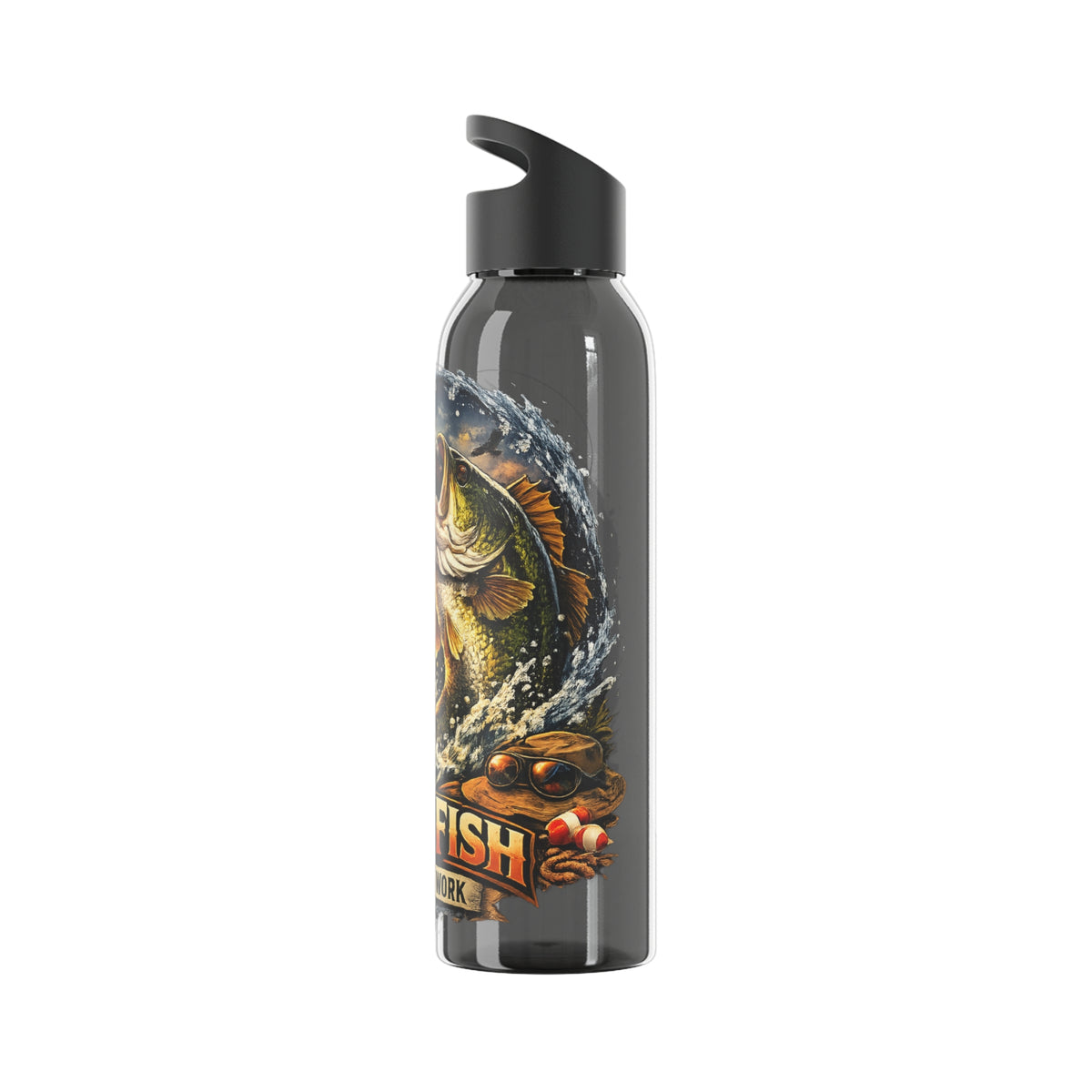 Born to Fish Forced to Work Water Bottle – Angler Fishing Bottle