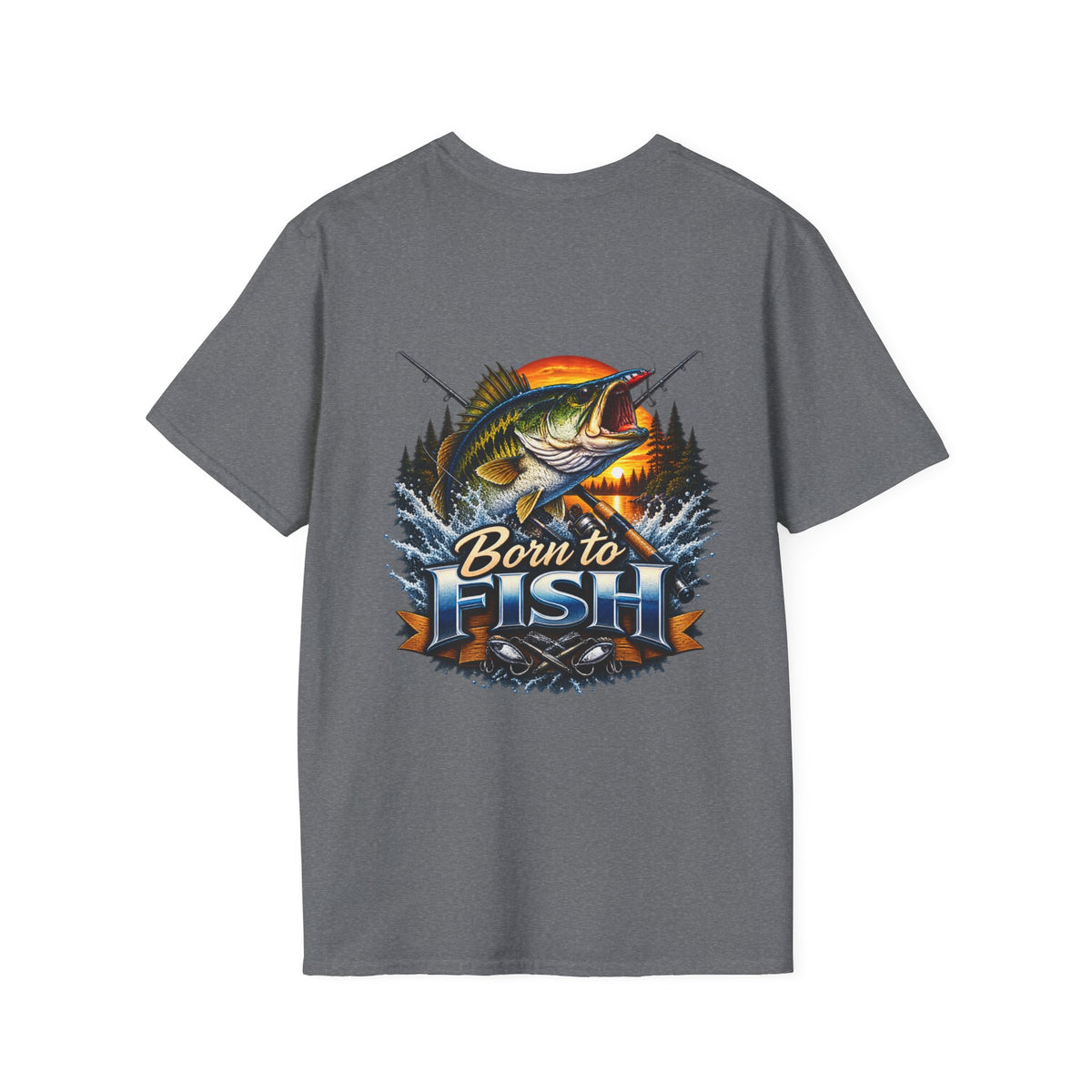 Born to Fish Back Print T-Shirt – Angler Fishing Graphic Tee