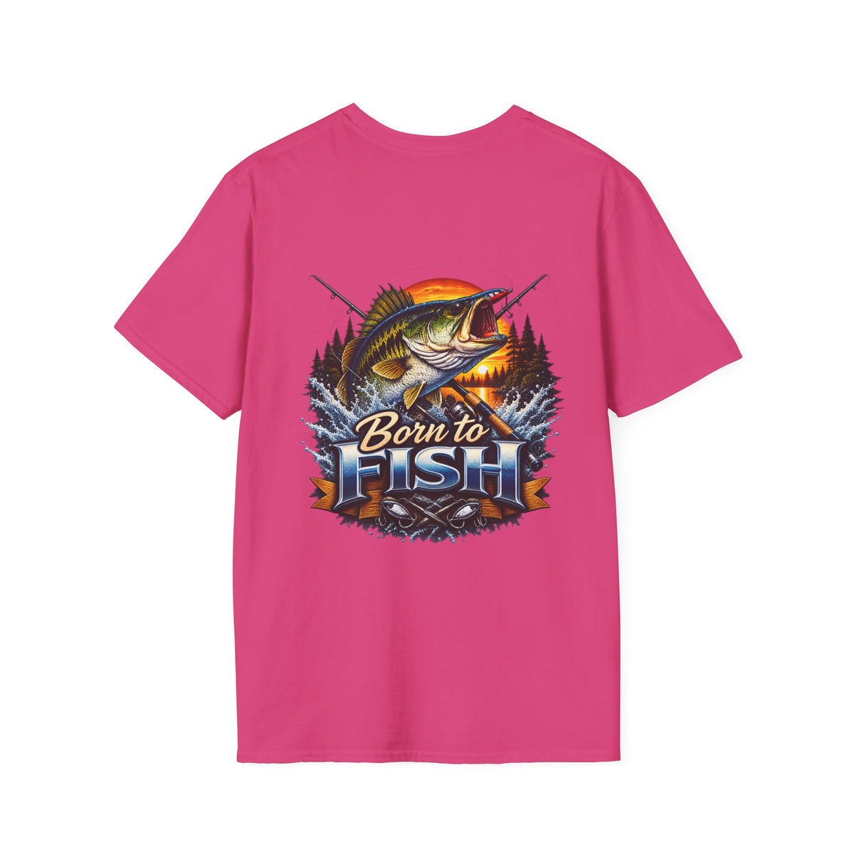 Born to Fish Back Print T-Shirt – Angler Fishing Graphic Tee