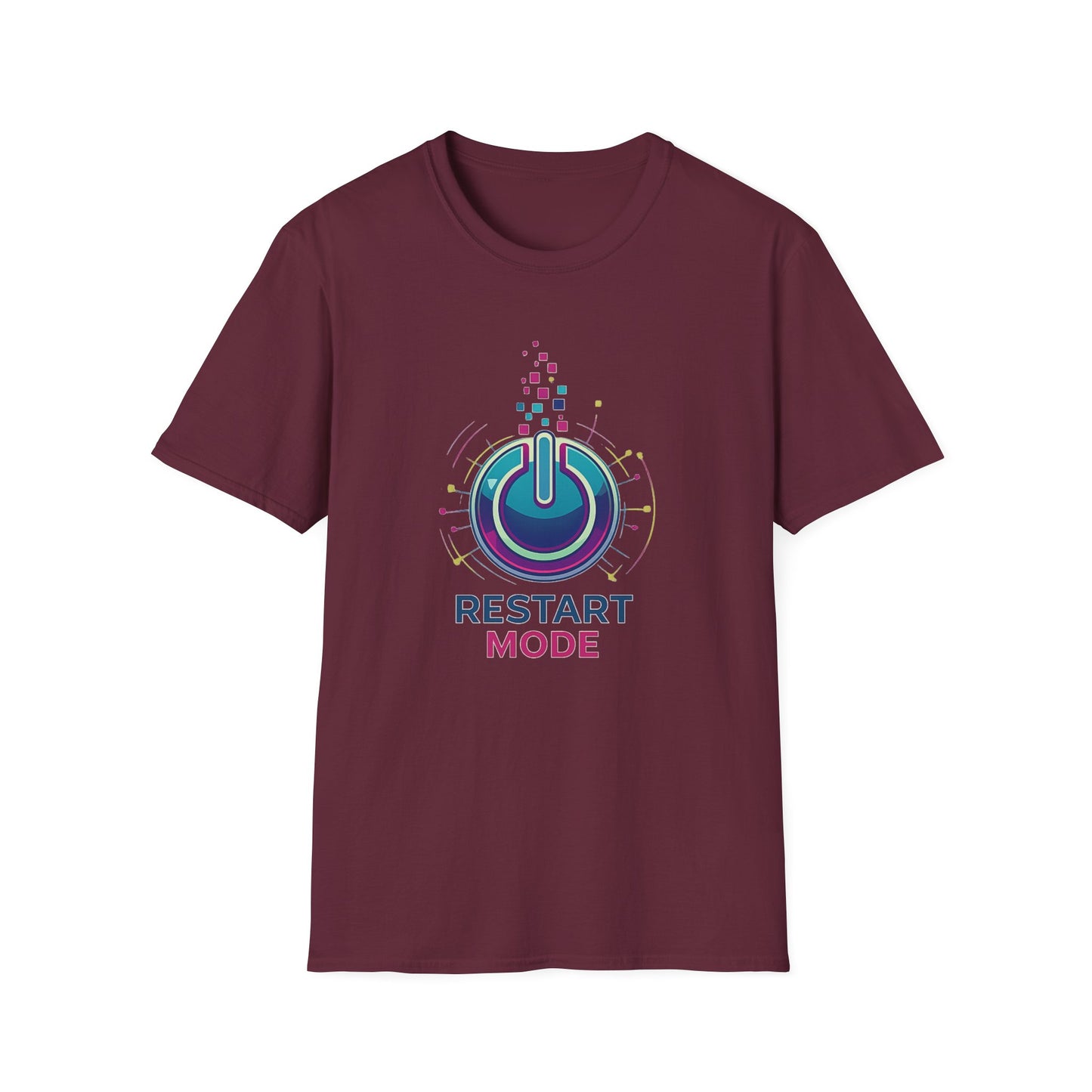 Neustart Modus T-Shirt Power Button Grafik-T-Shirt