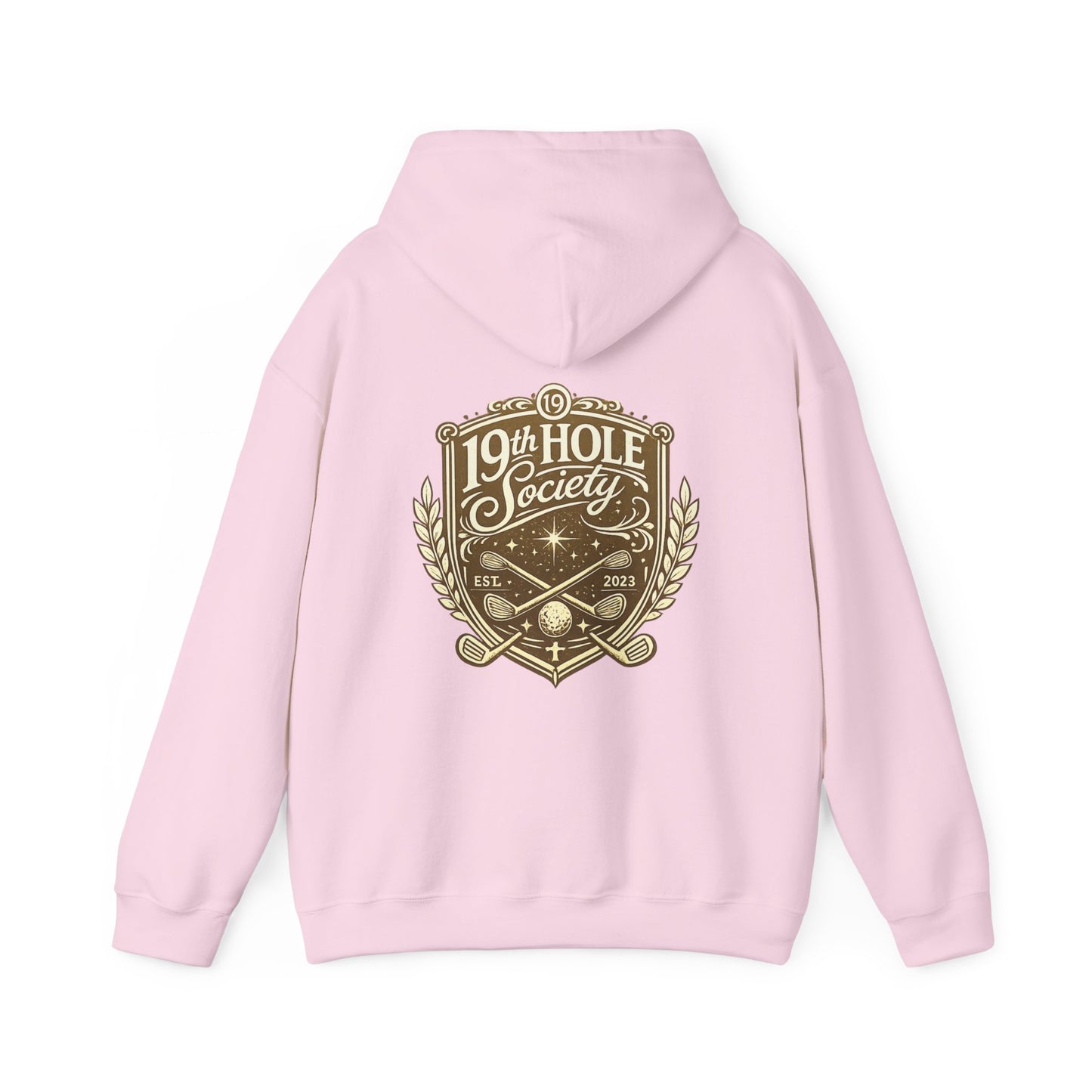 19th Hole Society Golf Hoodie | Premium Club Member Hoodie | Front & Back Crest Design