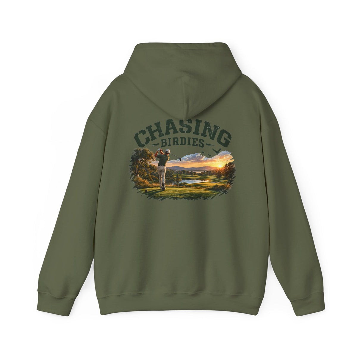 Chasing Birdies Golf Hoodie – Golfer Back Print Hoodie