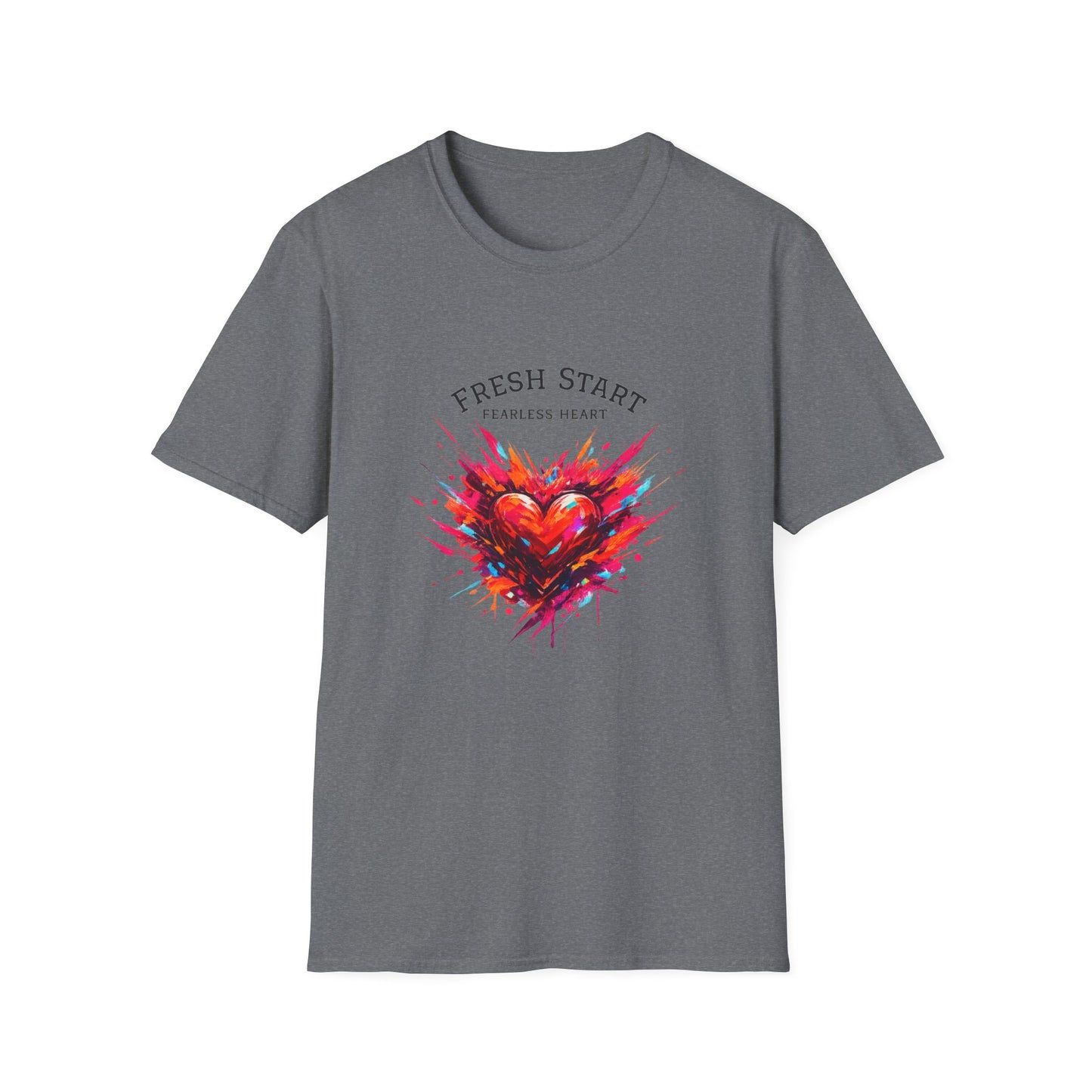 Fresh Start Fearless Heart T-Shirt | Inspirational Unisex Graphic Tee | Positive Mindset Shirt | Gifts & Lifestyle