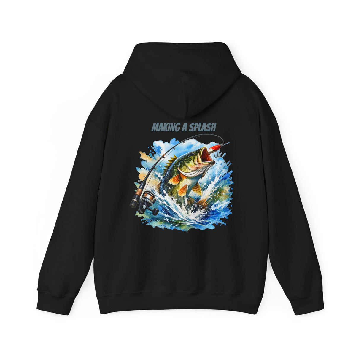 Making a Splash Back Print Hoodie – Fishing Graphic Hoodie