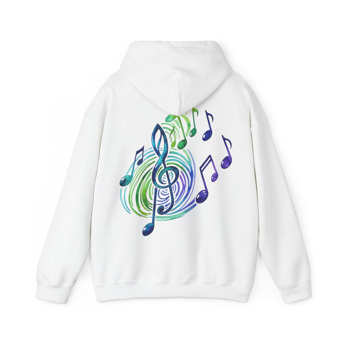 Music Note Hoodie Colorful Treble Clef Graphic Pullover