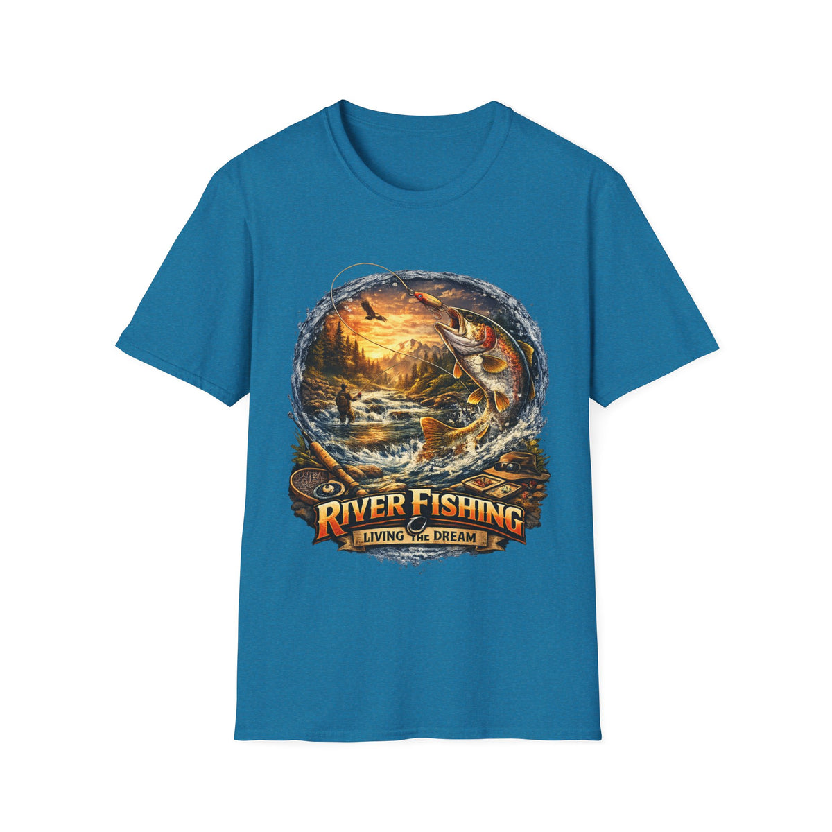 River Fishing Living the Dream T-Shirt – Angler Fishing Tee