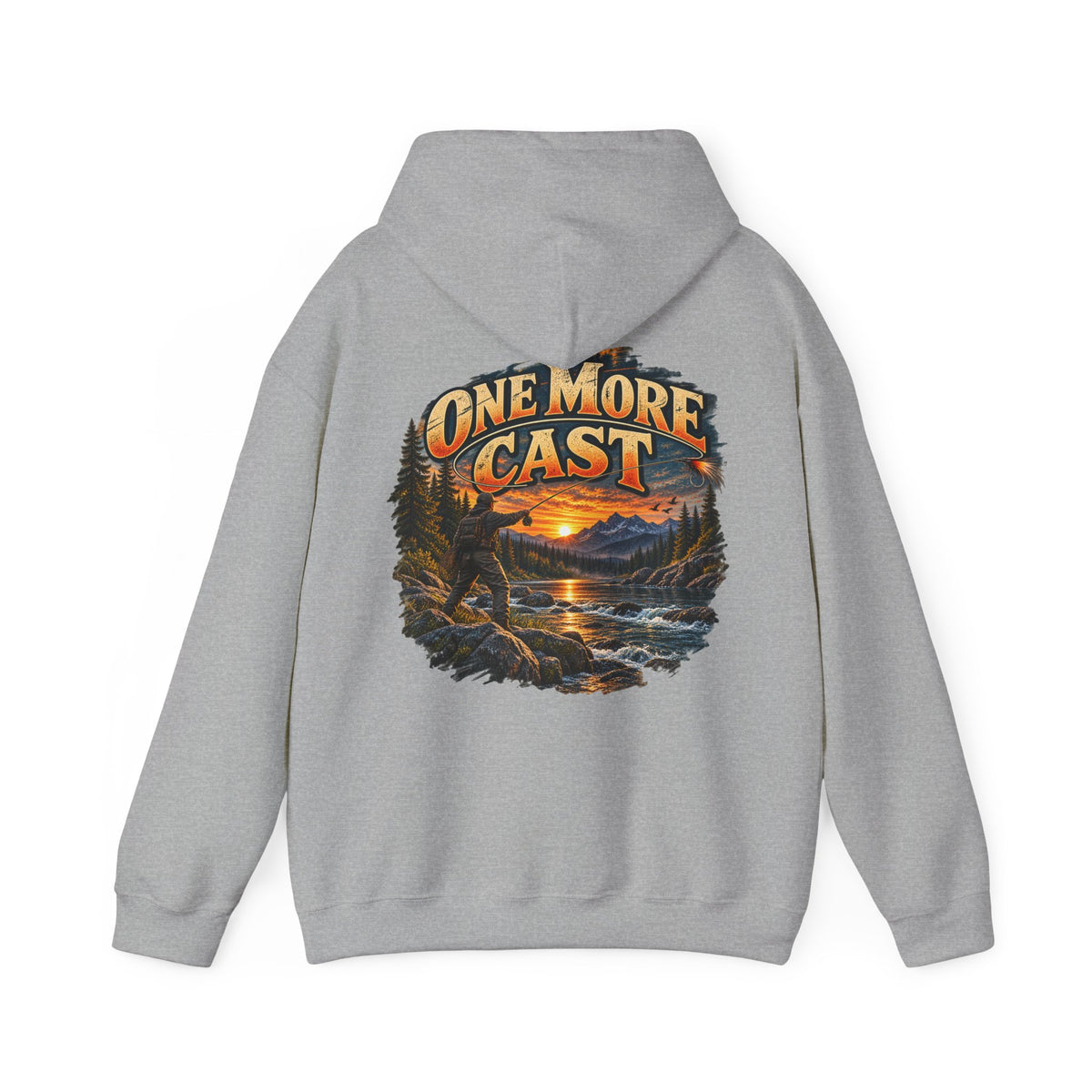 One More Cast Back Print Hoodie – Vintage Fishing Hoodie