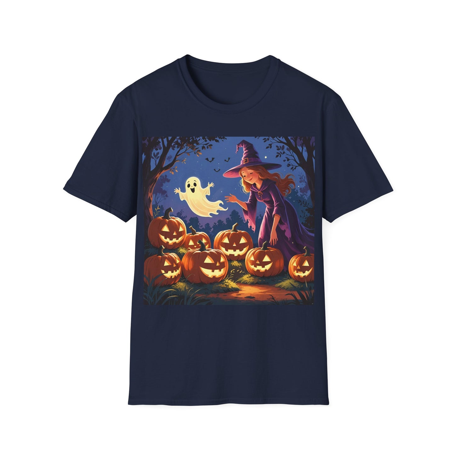 Halloween Witch T-Shirt | Cute Ghost & Pumpkin Graphic Tee for Fall, Spooky Season, Unisex Softstyle Apparel, Halloween Party Outfit, [...]