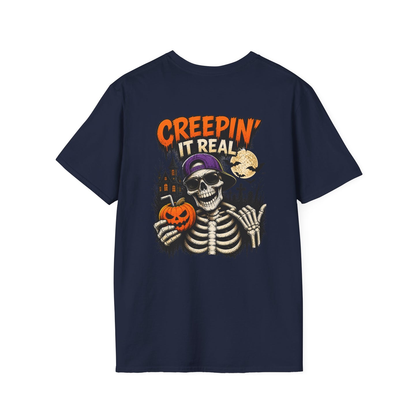 Creepin’ It Real Halloween T-Shirt – Skeleton Graphic Tee