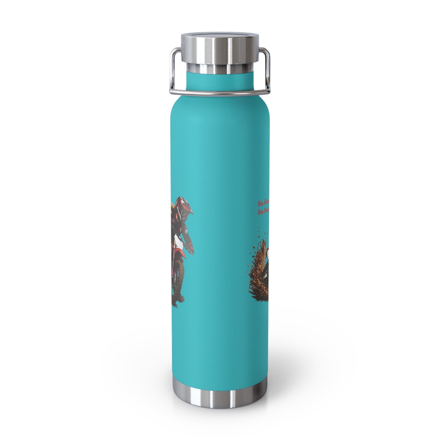 She Rides She Rules Motocross Insulated Flask